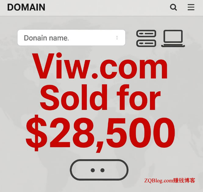3字母.COM域名 Viw.com在GoDaddy Auctions拍卖平台 以 28,500美元的价格成交