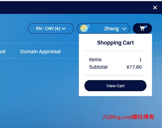 COM域名转入dynadot的价格