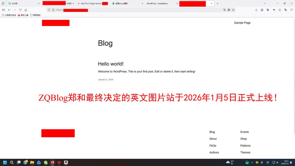 ZQBlog郑和的英文图片站2026年1月5日正式上线